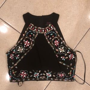 Two piece black dress